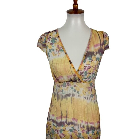 Louise Orop Sheer Cover Up Dress Small Short Sleeve Boho Resort - Picture 2 of 6